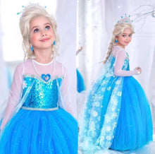 Load image into Gallery viewer, Frozen Elsa Dress With Cape