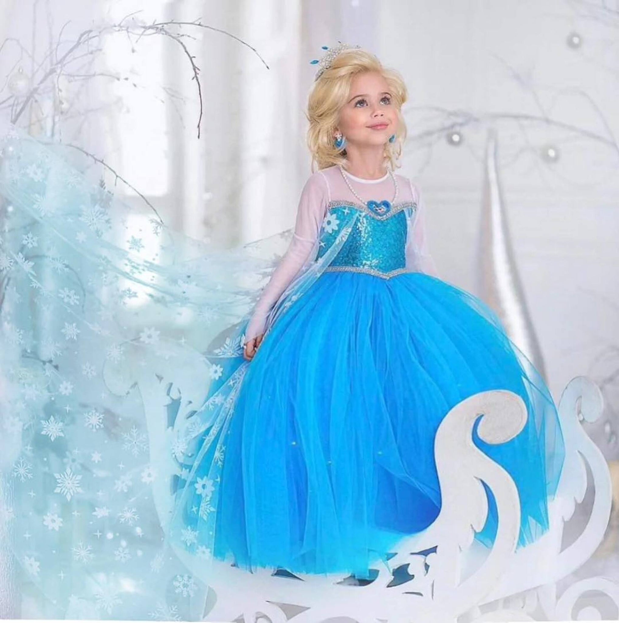 Princess Elsa Dress Frozen Costume for Girls Birthday Halloween Cosplay:  Buy Online at Best Price in Egypt - Souq is now Amazon.eg